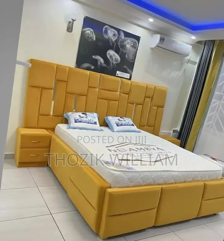 Brilliant King Size Bed Frame With Mattress and Side Tables