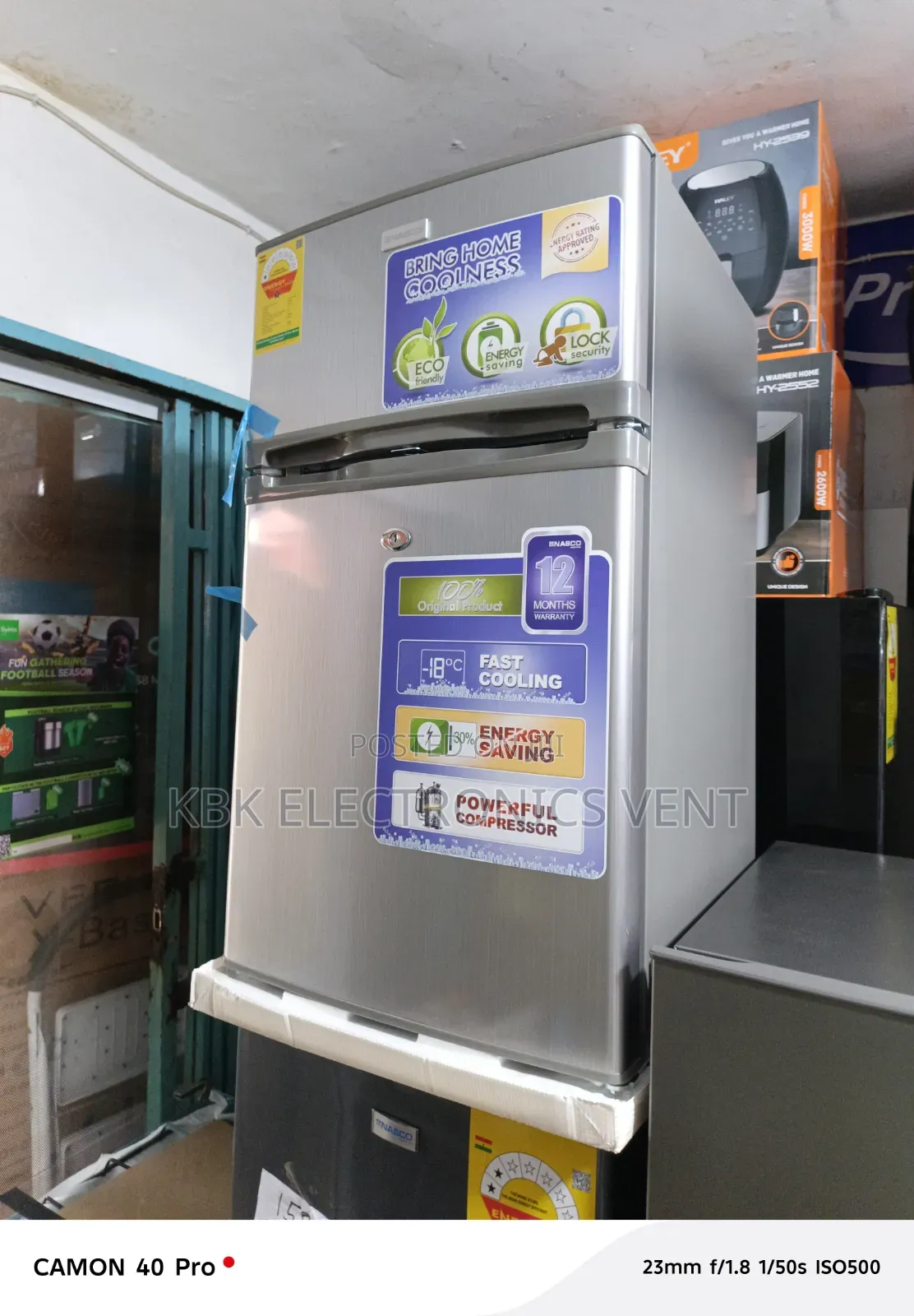 Nasco 85liter Table Top Double Door Fridge