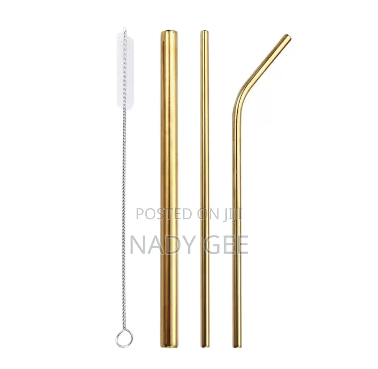 3in 1 Metallic Straw With Brush