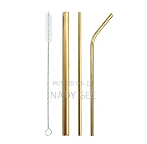 3in 1 Metallic Straw With Brush