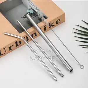 3in 1 Metallic Straw With Brush