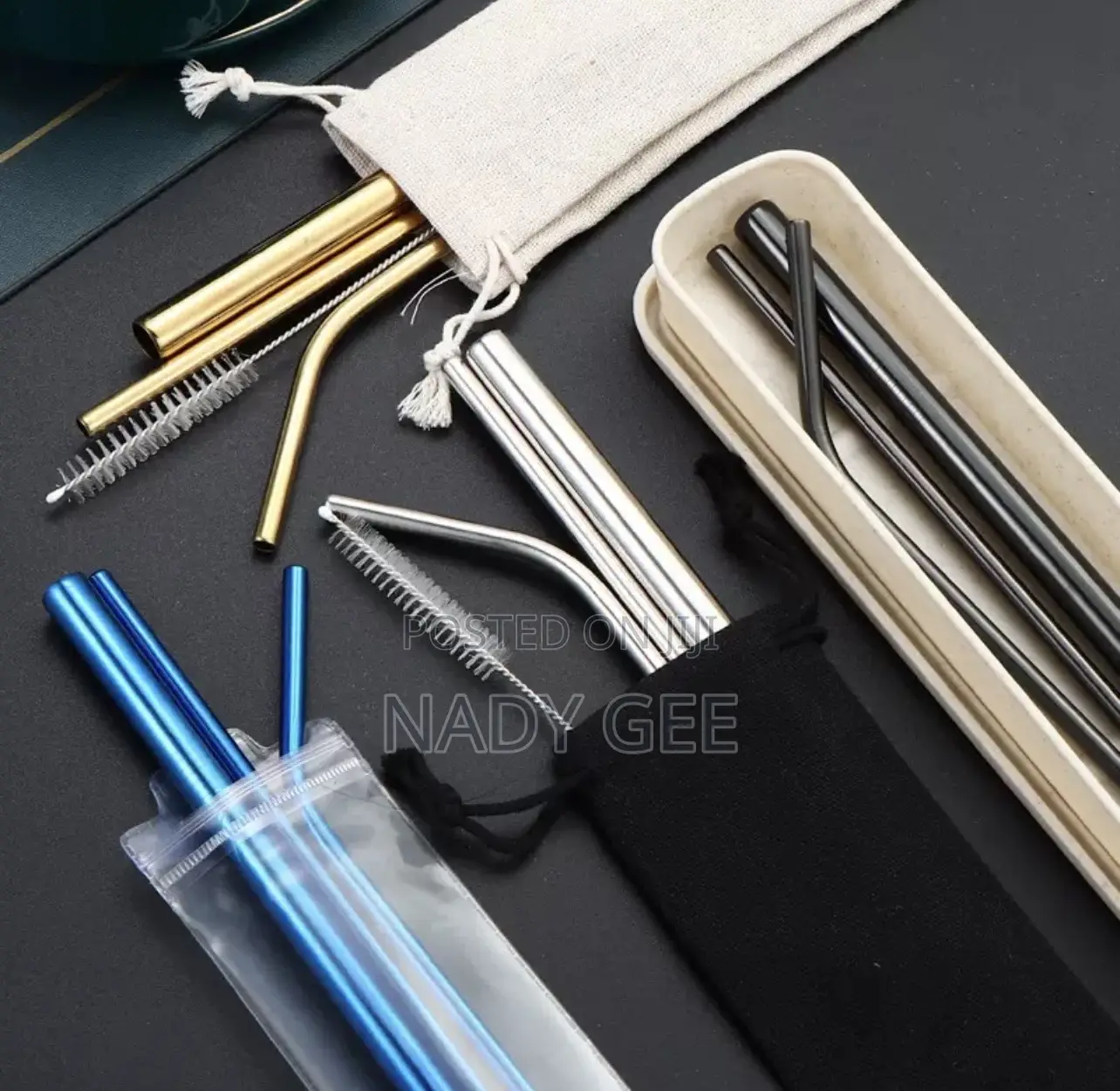 3in 1 Metallic Straw With Brush