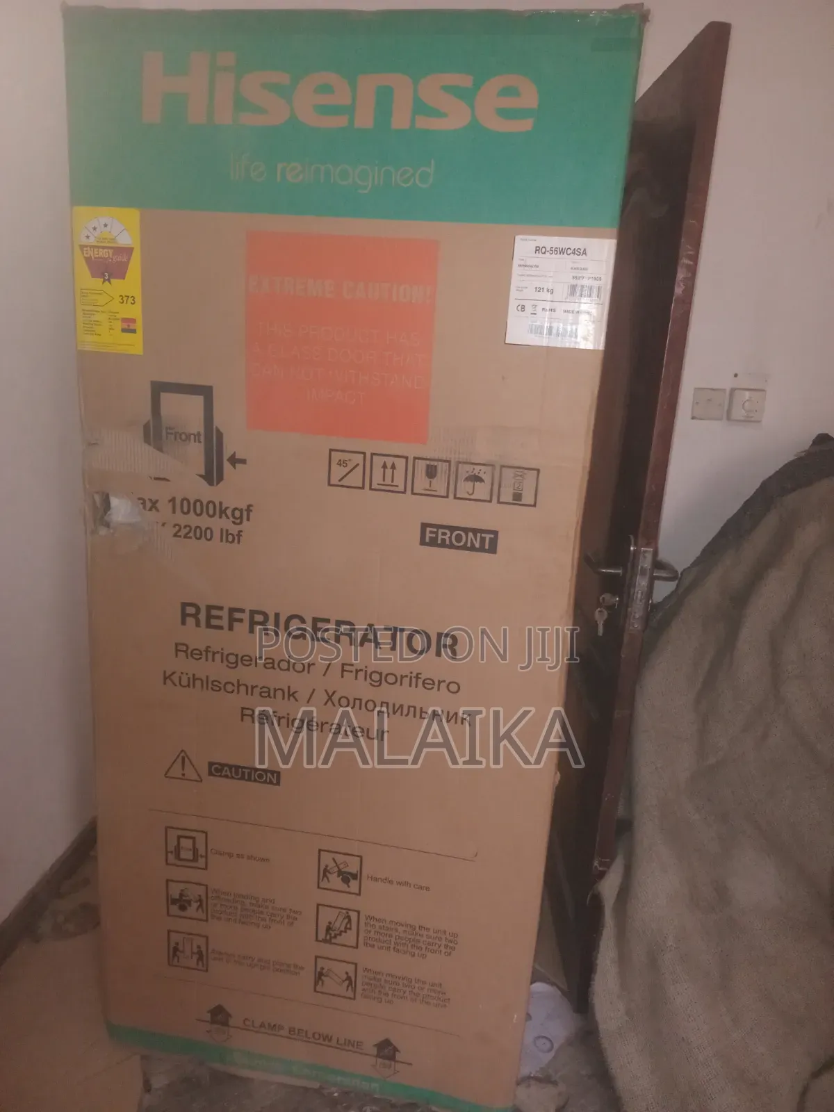 A Hisense Black Glass Fridge