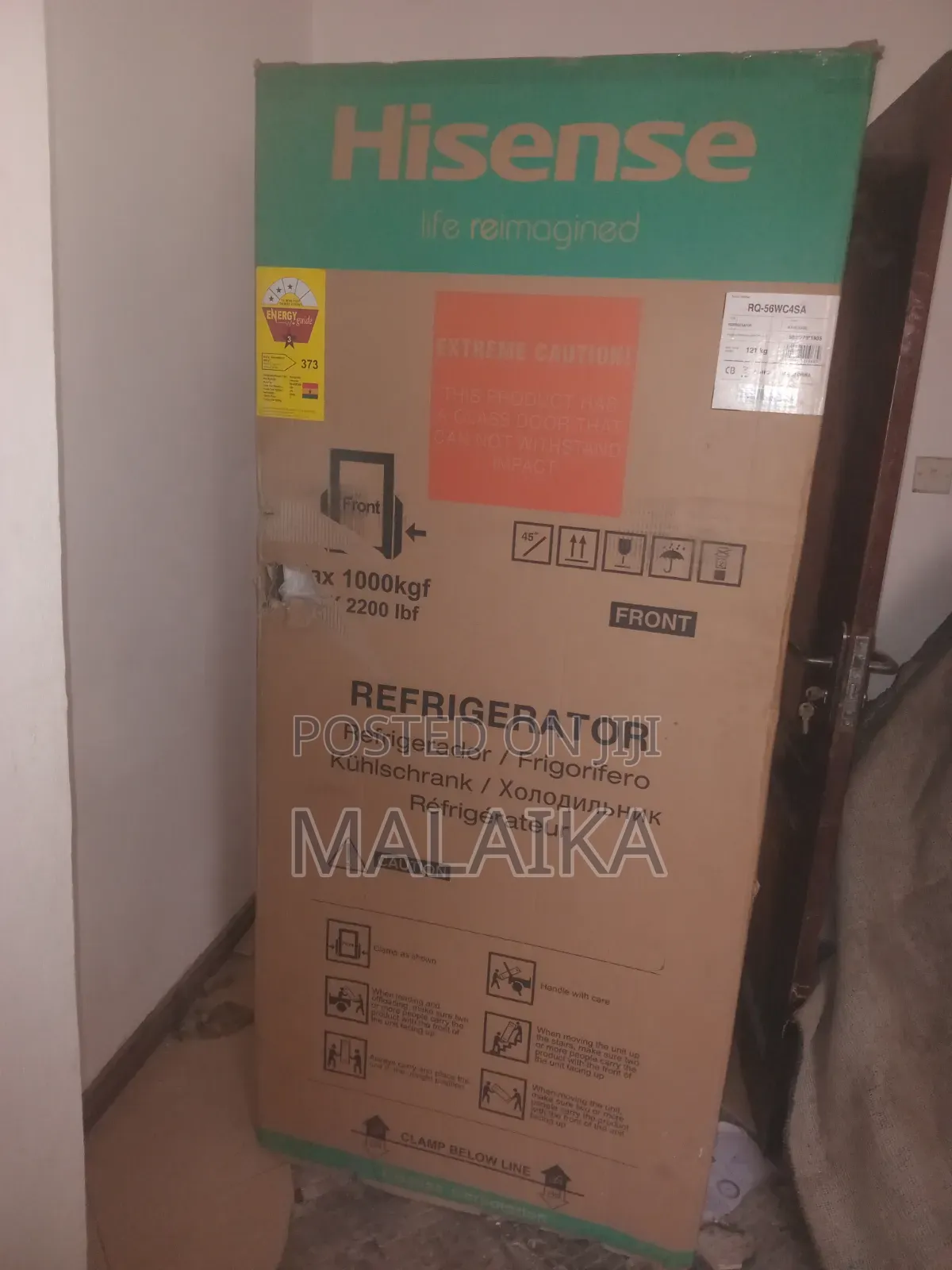 A Hisense Black Glass Fridge