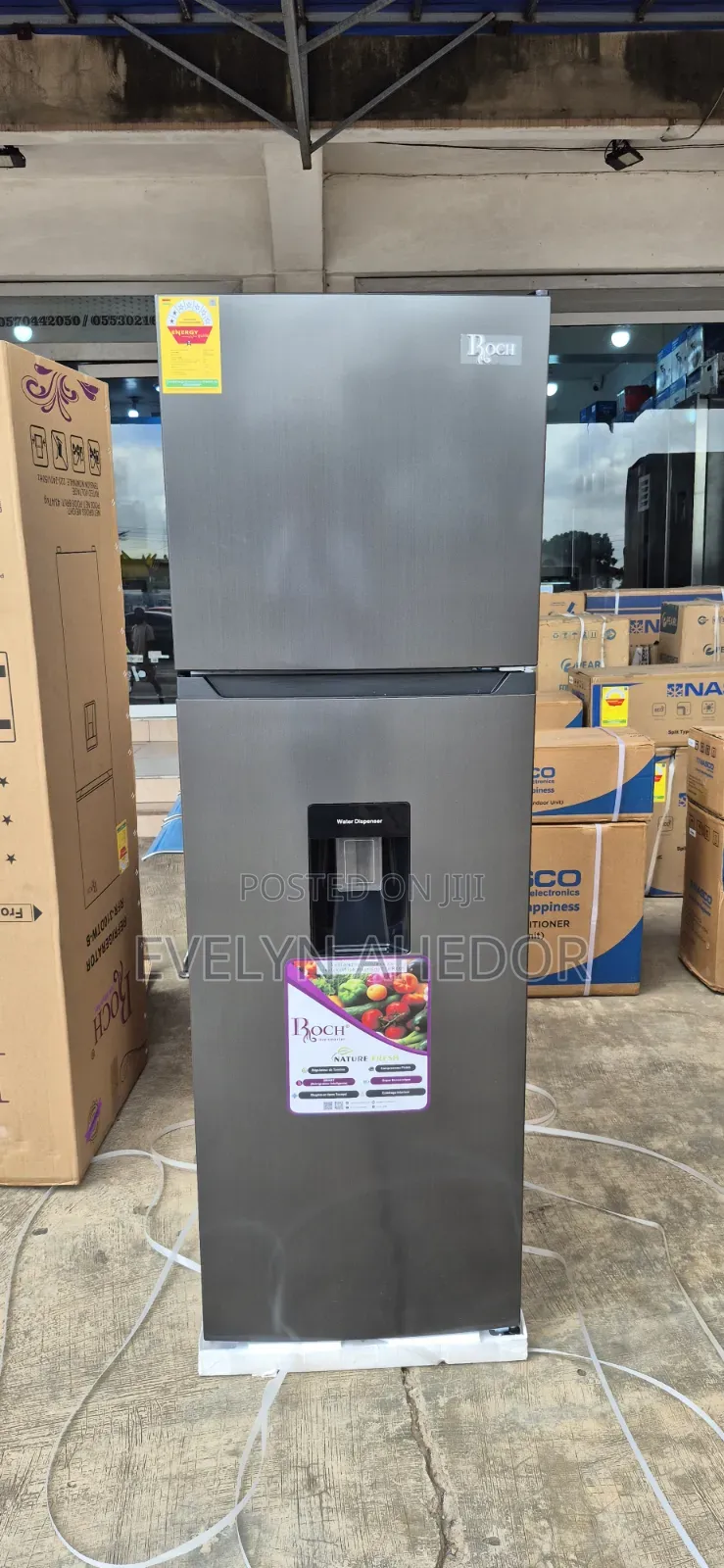 Roch Top Freezer 247l With Water Dispenser Double Door Fridge for Sale