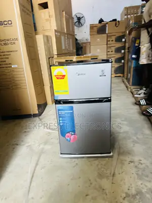 Available Now at Store Double Door Table Top Fridge Midea Dark Grey