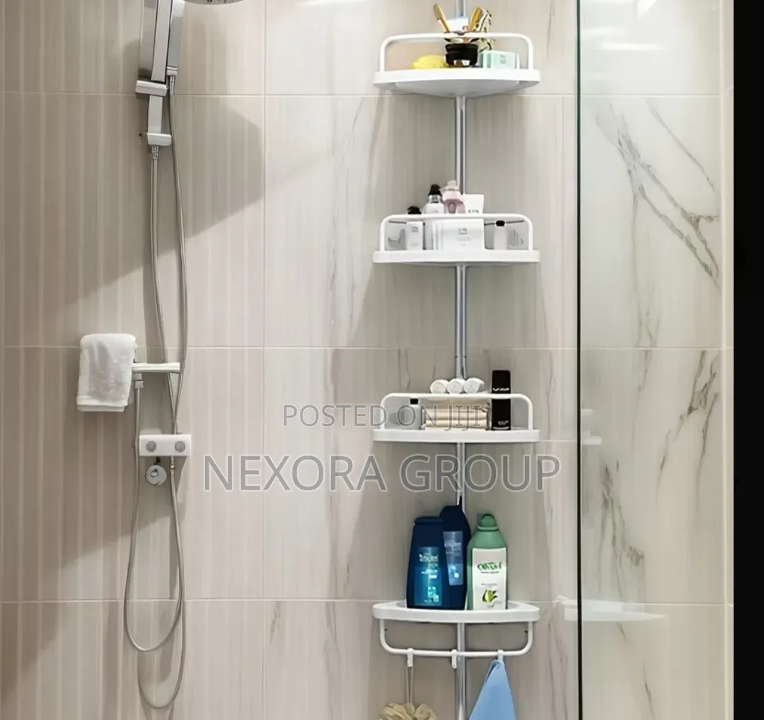 Adjustable Telescopic Bathroom Corner Rack – Stylish Storage Shelf