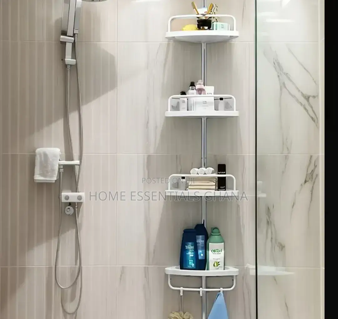 Adjustable Telescopic Bathroom Corner Rack – Stylish Storage Shelf