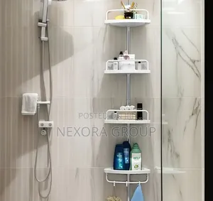 Adjustable Telescopic Bathroom Corner Rack – Stylish Storage Shelf