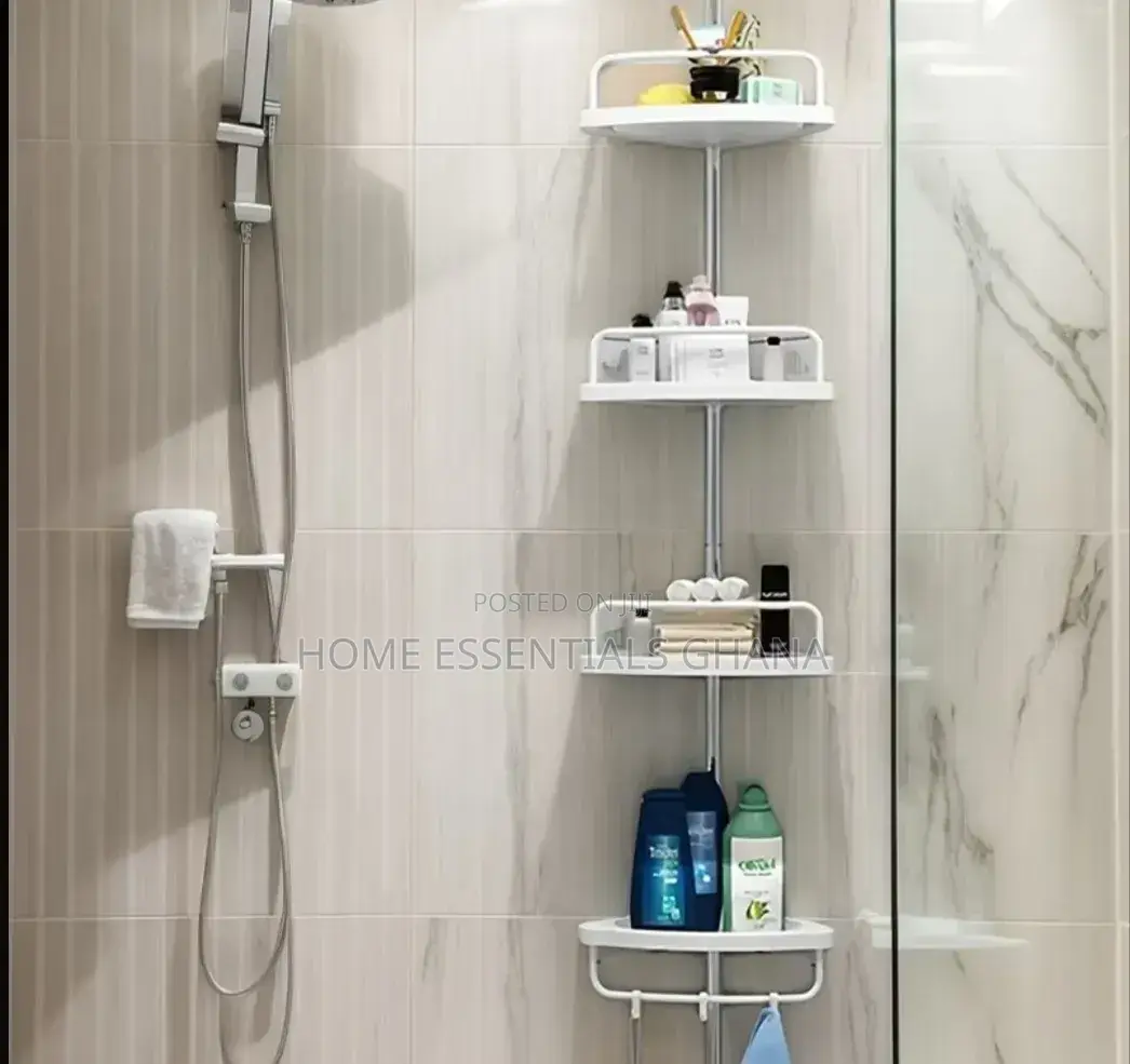 Adjustable Telescopic Bathroom Corner Rack – Stylish Storage Shelf