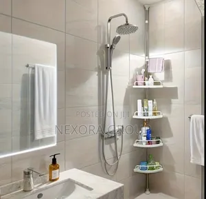 Adjustable Telescopic Bathroom Corner Rack – Stylish Storage Shelf