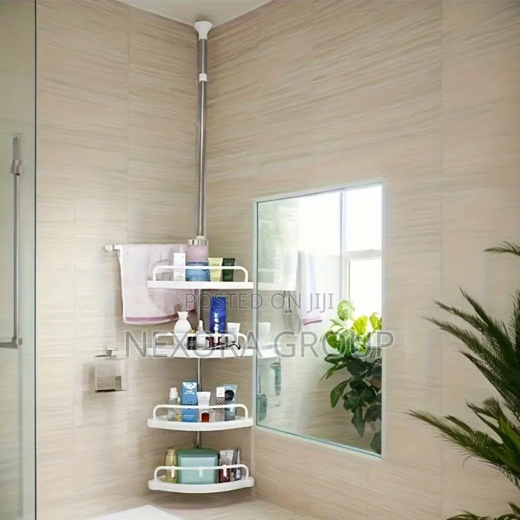 Adjustable Telescopic Bathroom Corner Rack – Stylish Storage Shelf