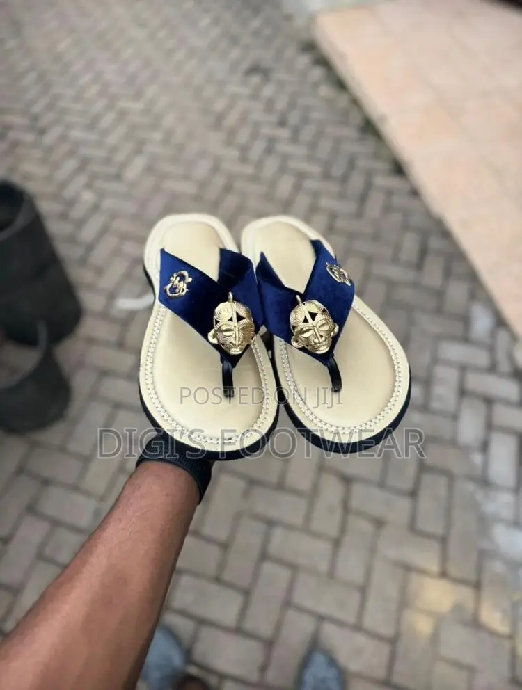 Blue Black Suede Akade3 Chawchaw/ Ahenema With Gold Leather Inside