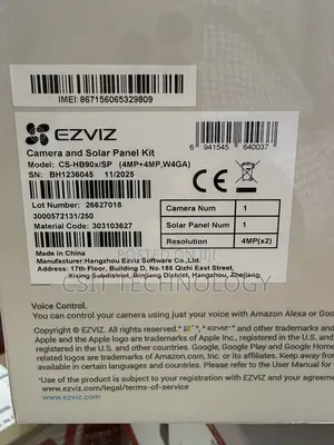 Ezviz Solar Camera Cs-Hb90x/Sp 4mp