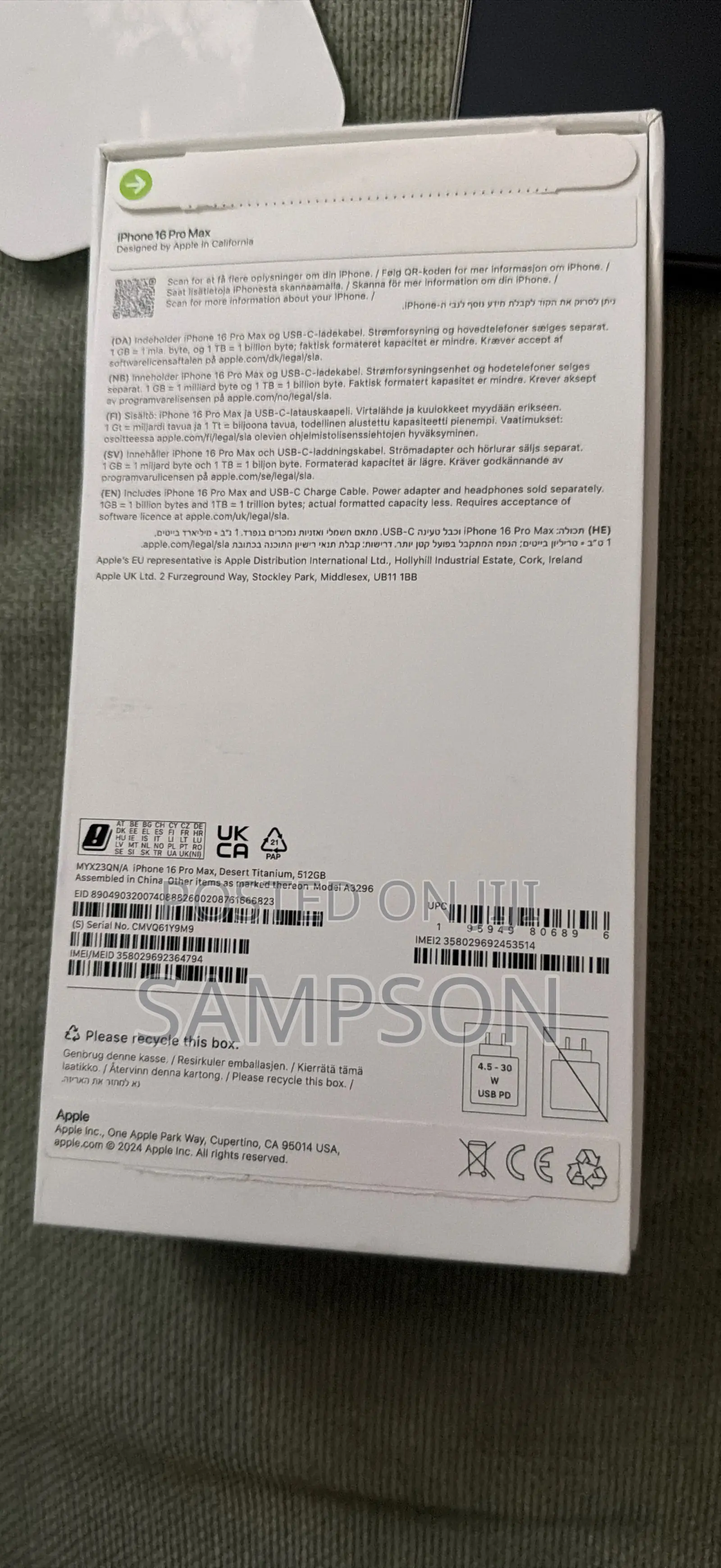 Apple iPhone 16 Pro Max 512 GB Gold
