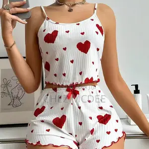 Cute Heart Print Women’S Nightie Set | Soft Sleepwear