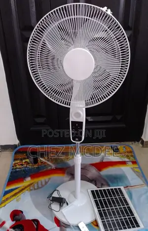 Rechargeable Solar Standing Fan With Panel Remote