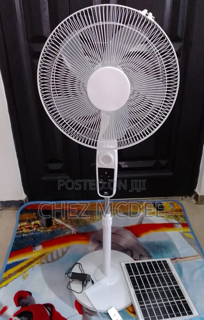 Rechargeable Solar Standing Fan With Panel Remote