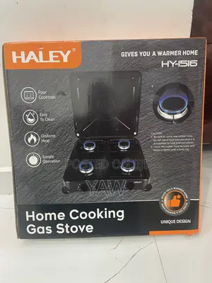 4 Burner Gas Stove With Enamel Lid- Black