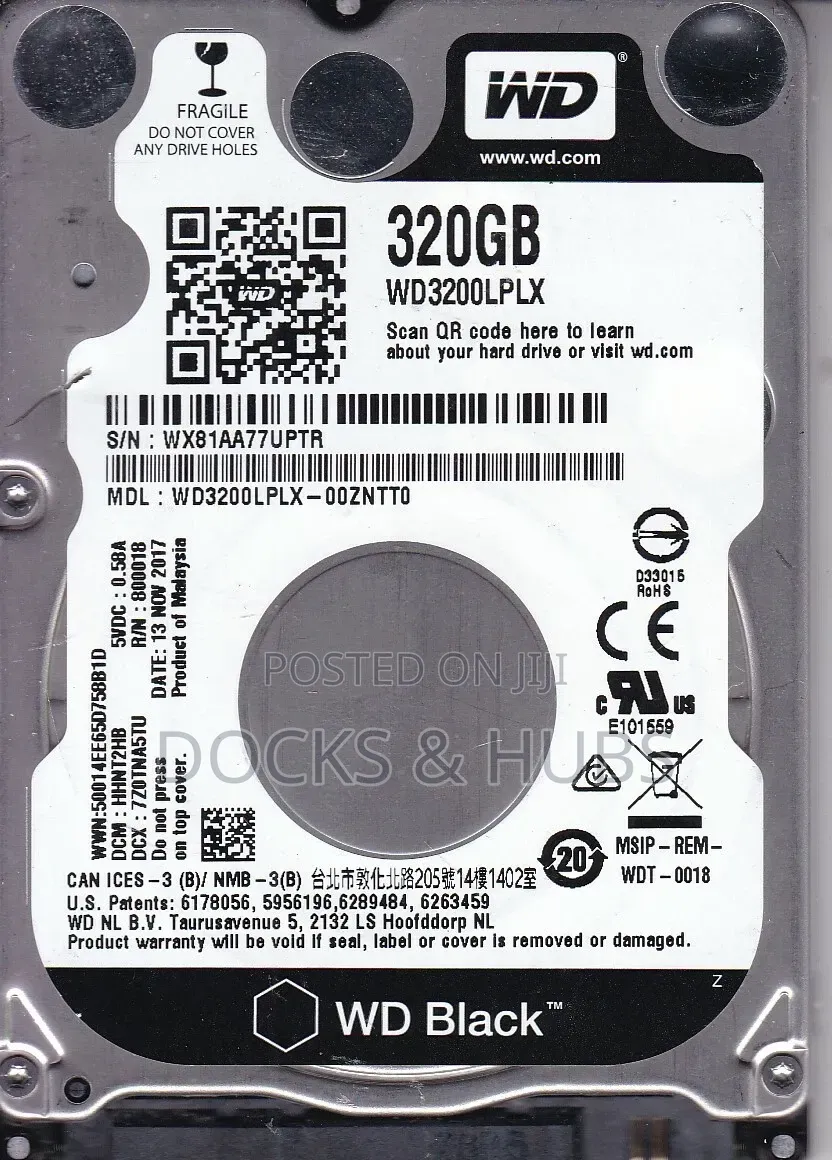 Laptop Hard Drive 320gb Hdd -western Digital Black
