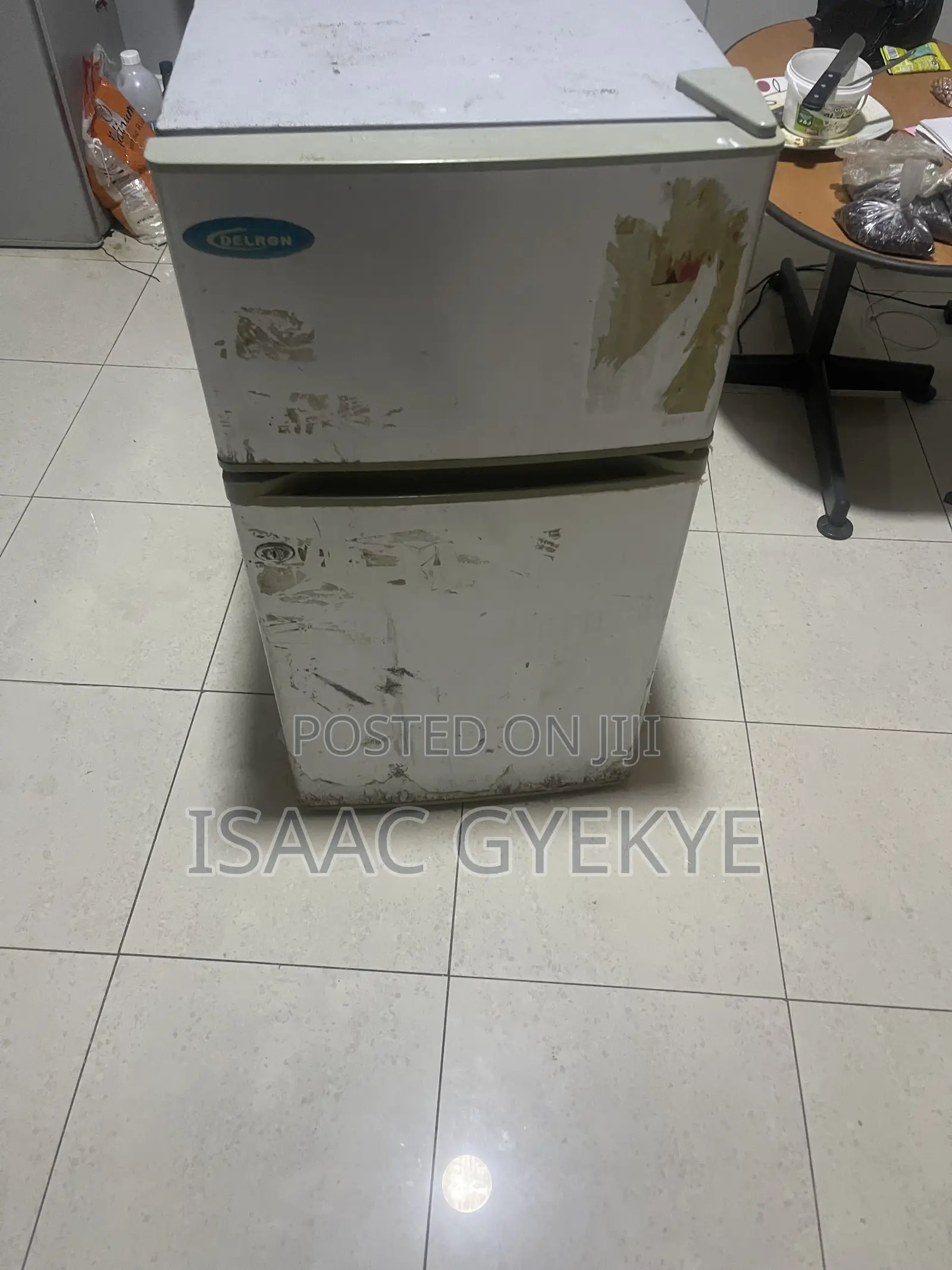 Used Delron Table Top With Double Door Fridge.