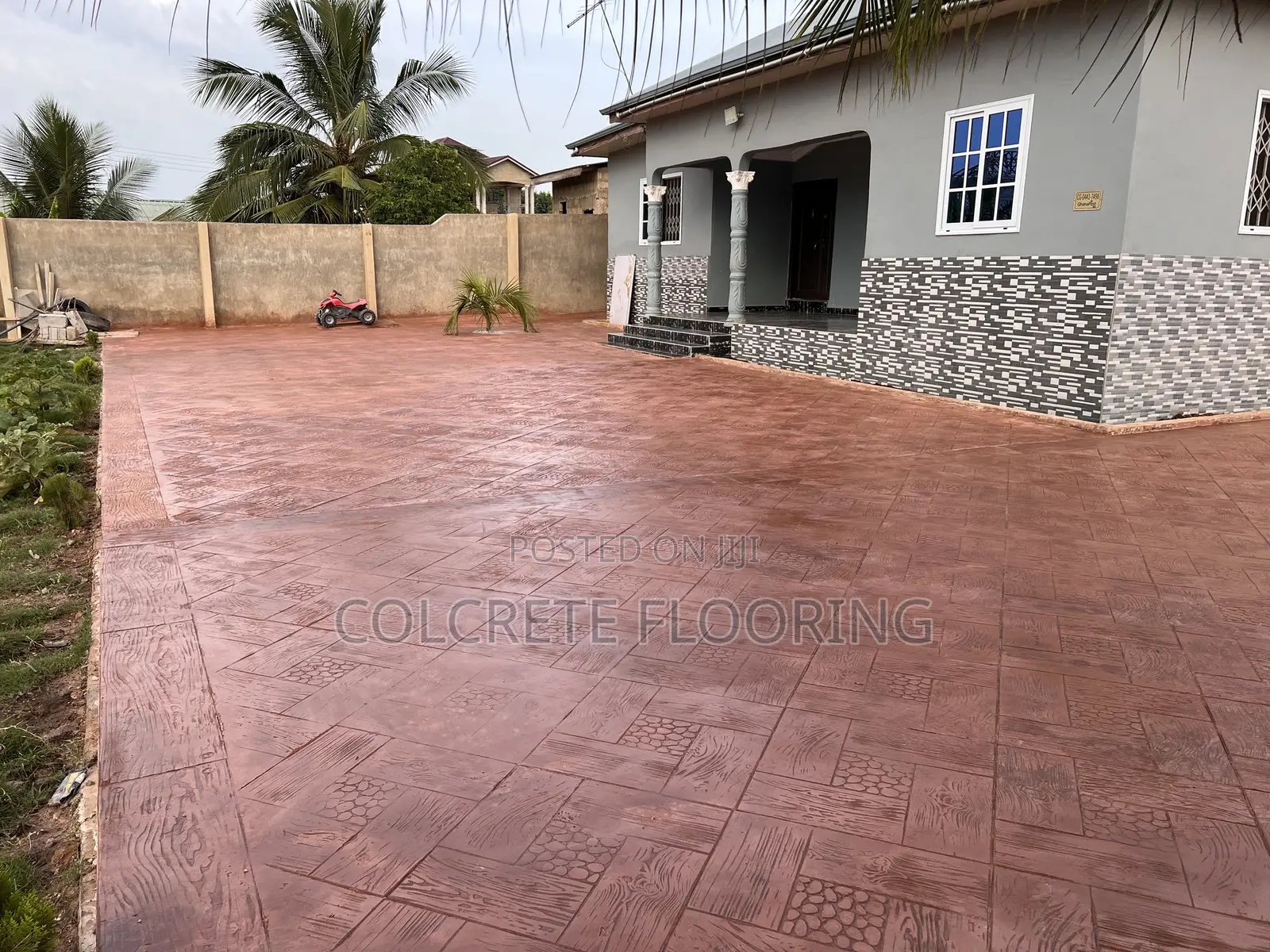 Brown Coloured Stamped Concrete