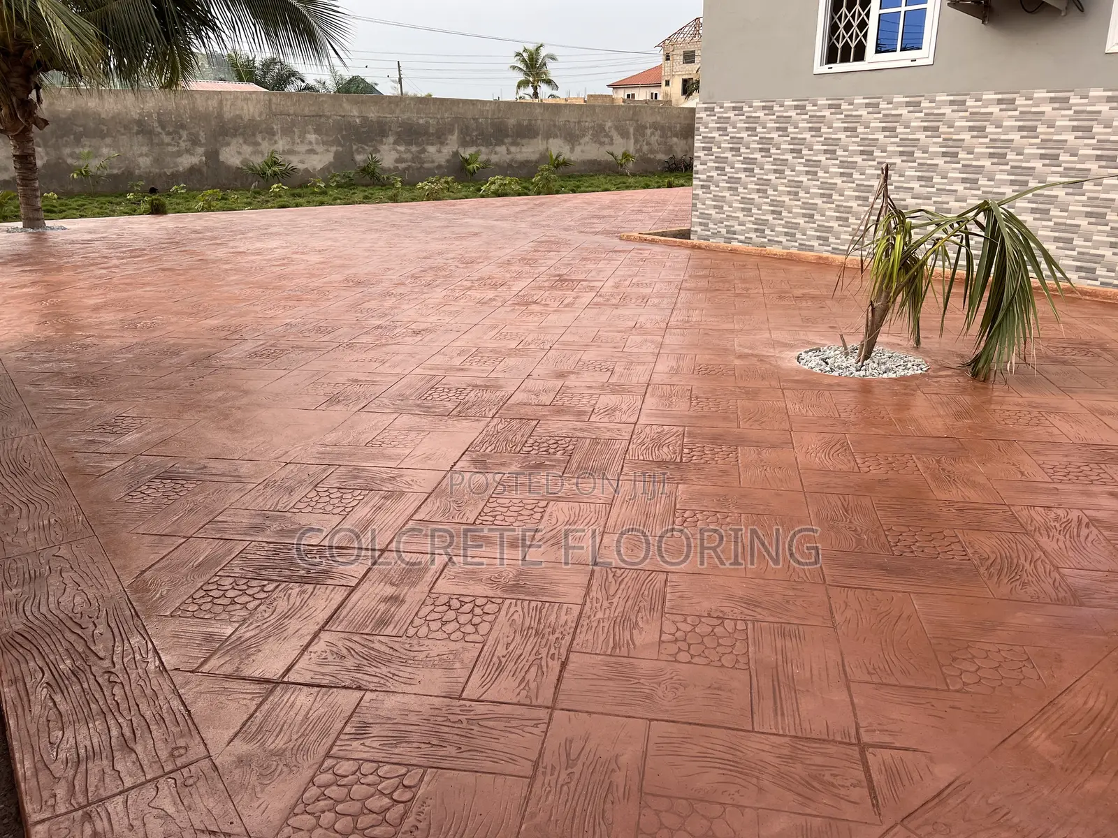 Brown Coloured Stamped Concrete