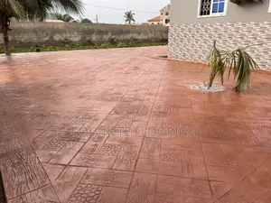Brown Coloured Stamped Concrete