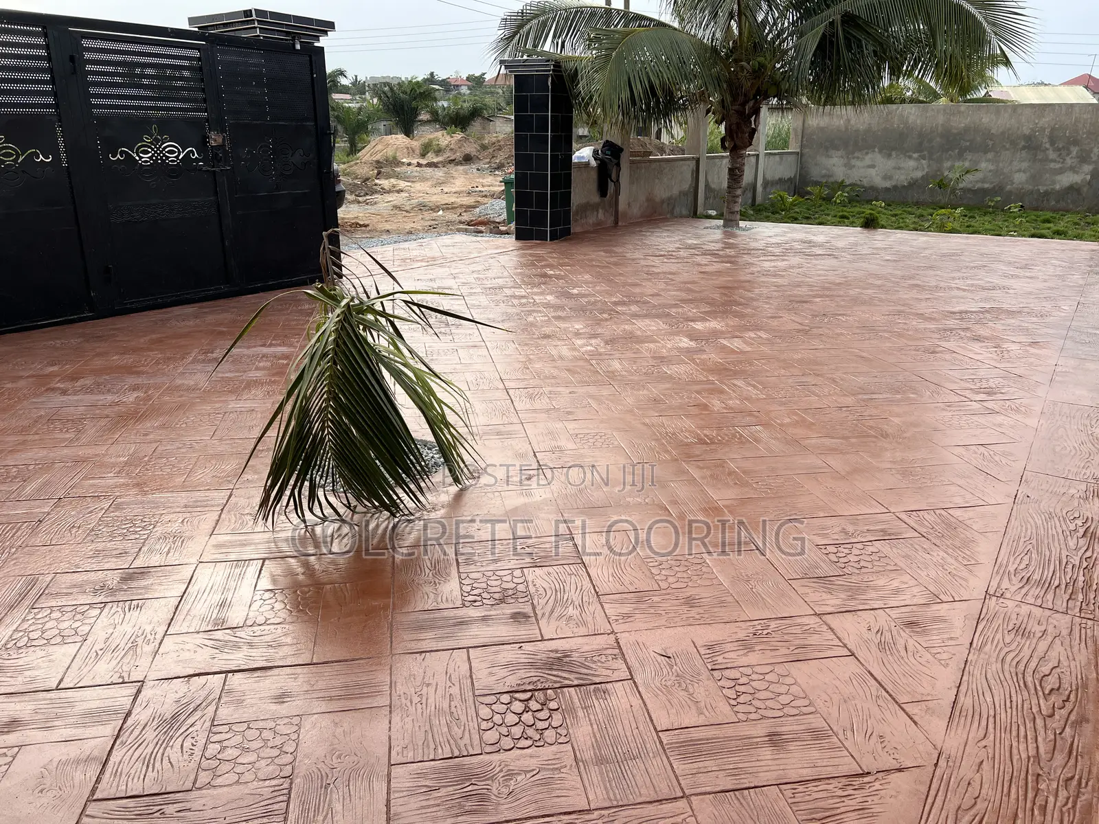 Brown Coloured Stamped Concrete