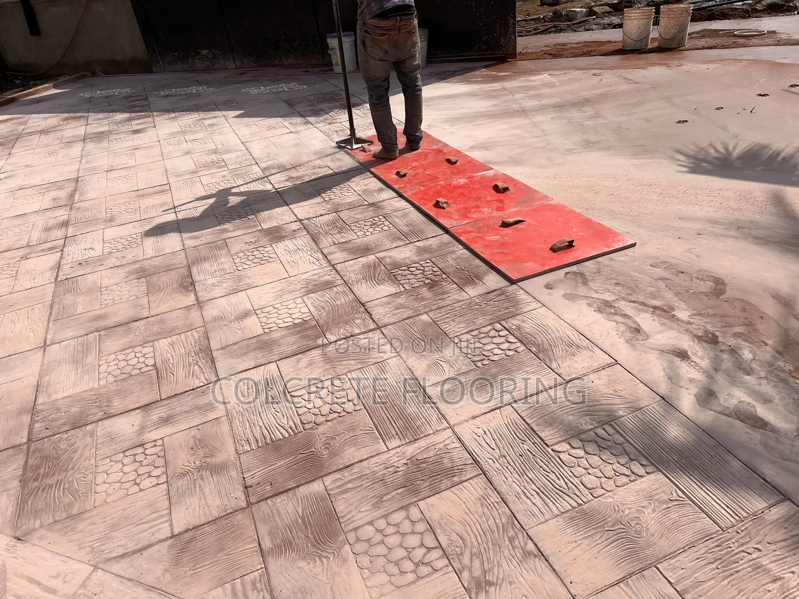 Brown Coloured Stamped Concrete