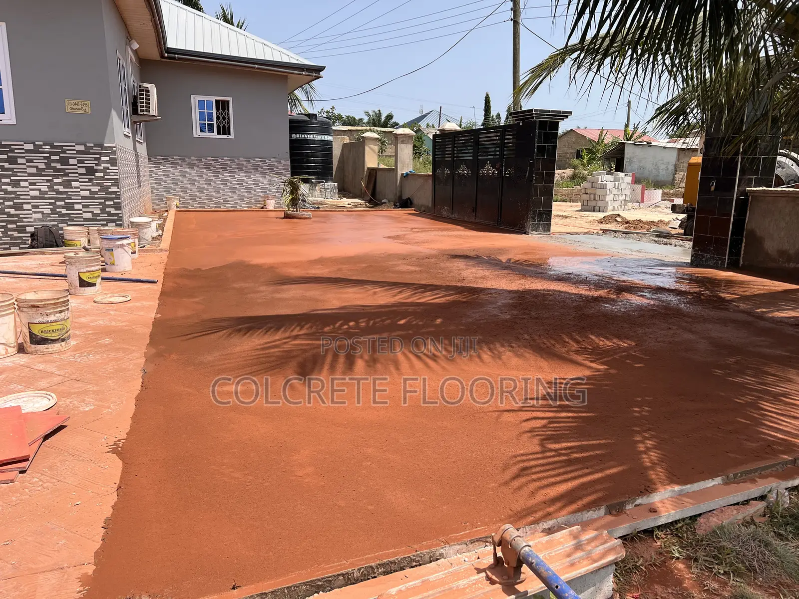 Brown Coloured Stamped Concrete