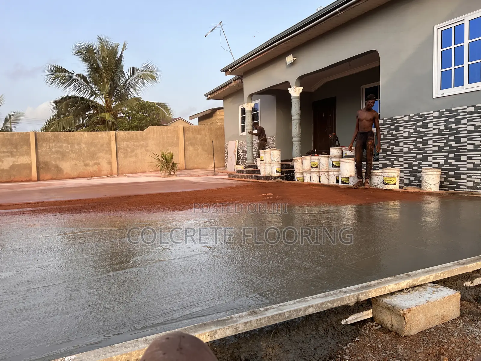 Brown Coloured Stamped Concrete
