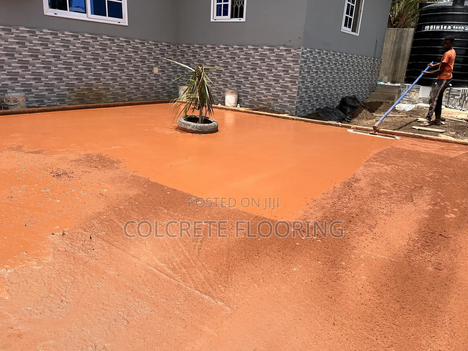Brown Coloured Stamped Concrete