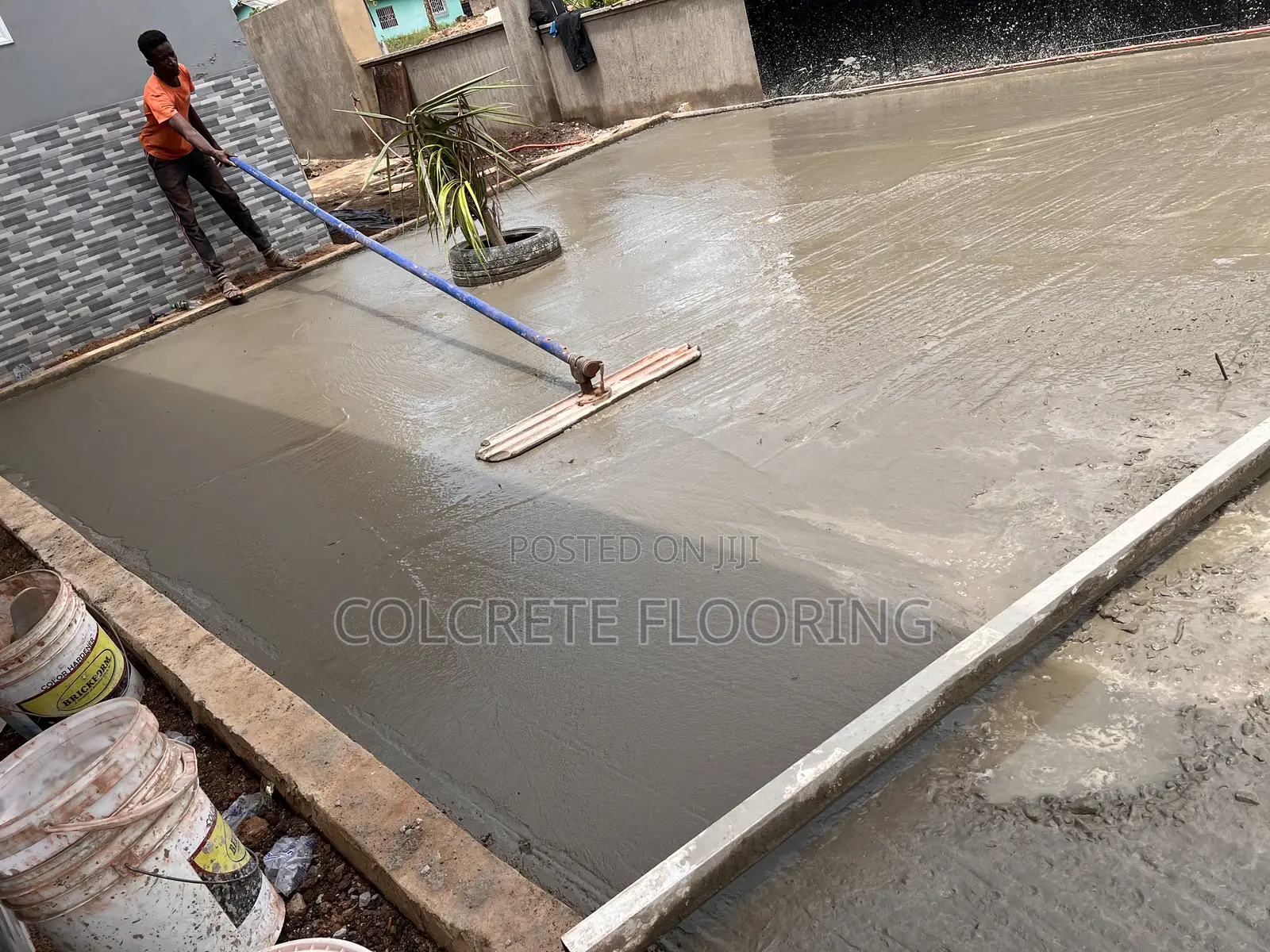 Brown Coloured Stamped Concrete