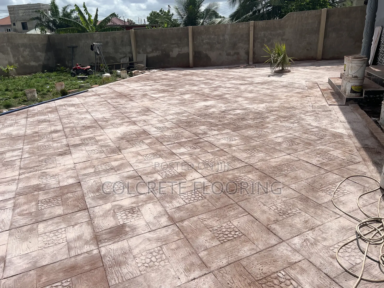 Brown Coloured Stamped Concrete