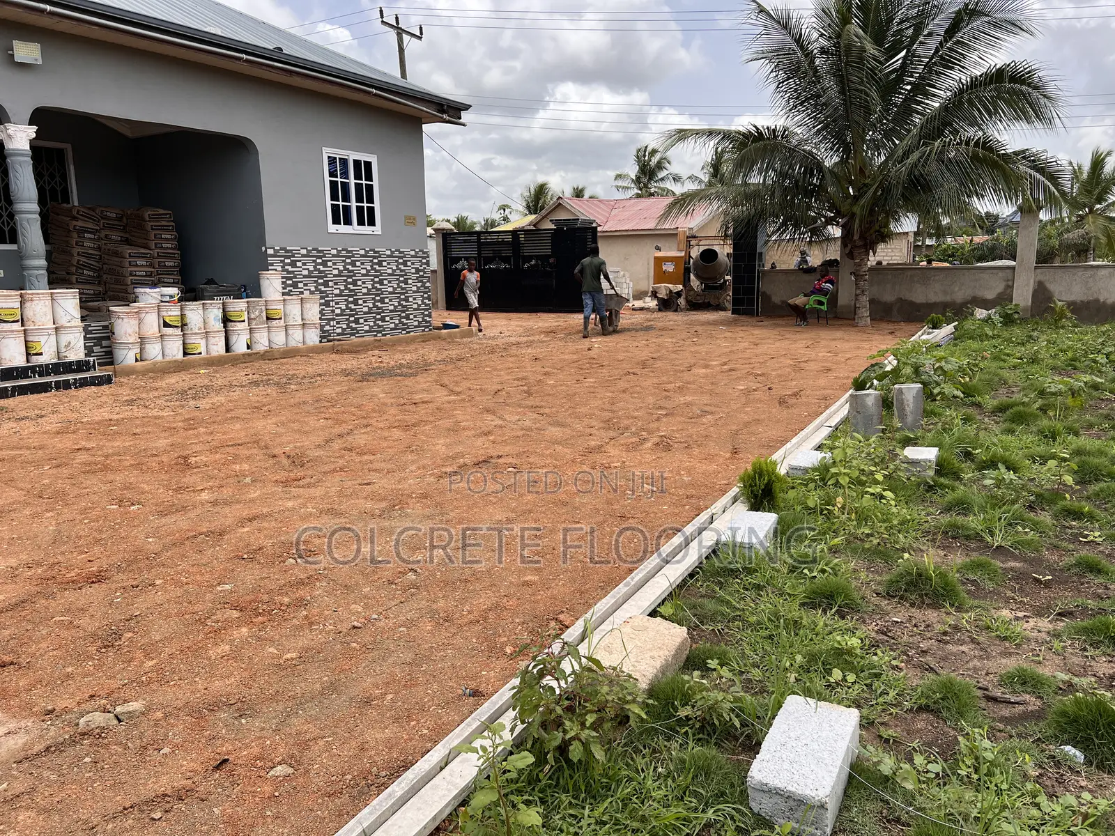 Brown Coloured Stamped Concrete