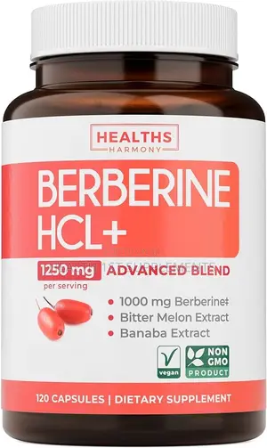 Healths Harmony, Berberine Hcl+, Blood Sugar Balance 120 Veg Capsules