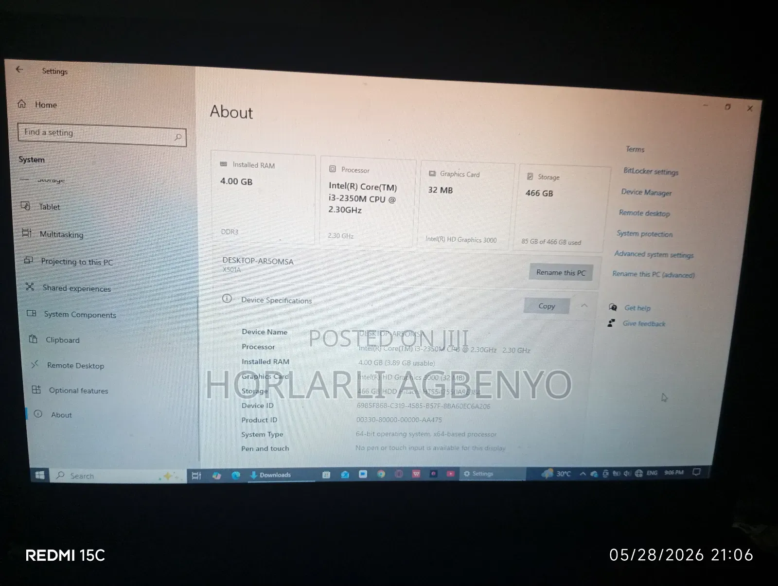Laptop Asus X501A 4GB Intel Core i3 HDD 500GB