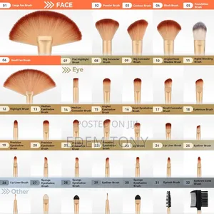 Yuwaku 32-Piece Champagne Professional Makeup Brush Set