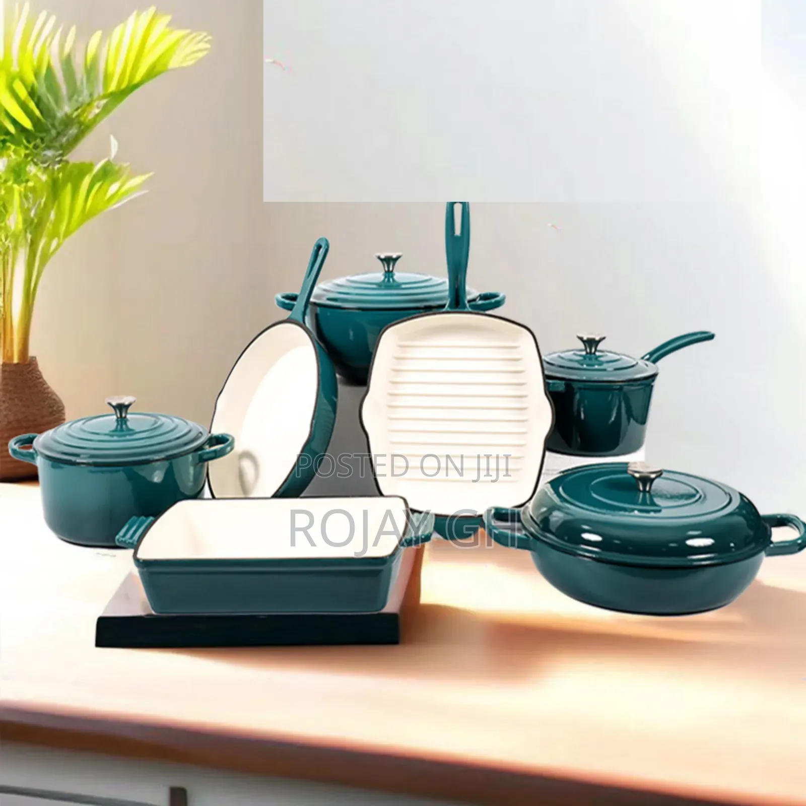 11 Pieces Cast Iron Enamel Cookware Set