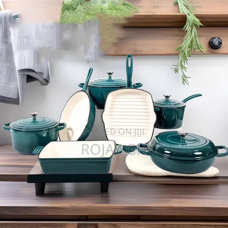 11 Pieces Cast Iron Enamel Cookware Set