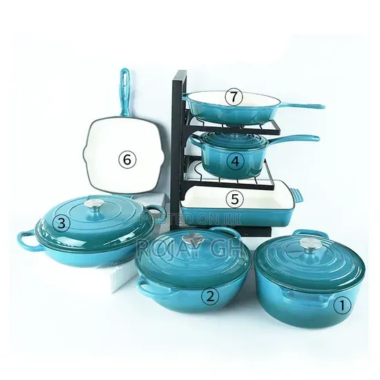 11 Pieces Cast Iron Enamel Cookware Set