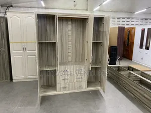 Modern 4-Door Wooden Wardrobe With Drawers