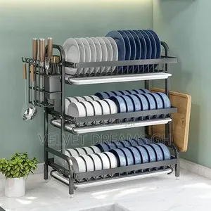 3-Tier Dish Rack – Large Capacity Kitchen Organizer