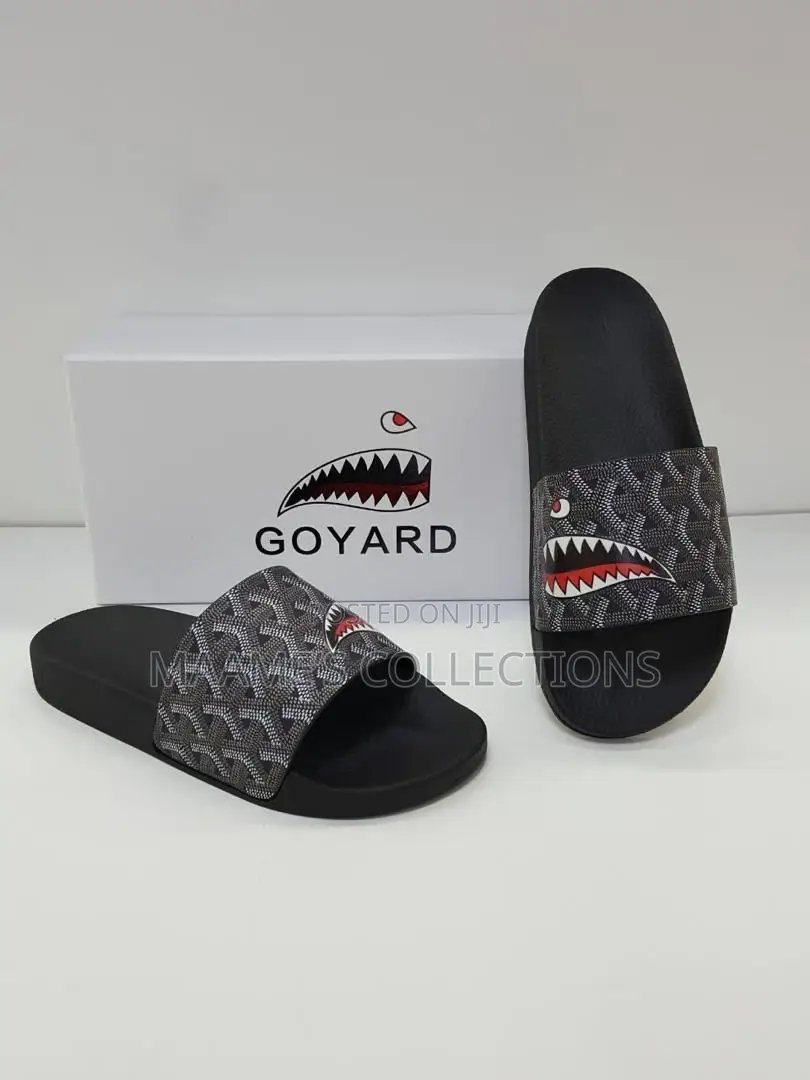 Custom-Printed Goyard Shark Slides