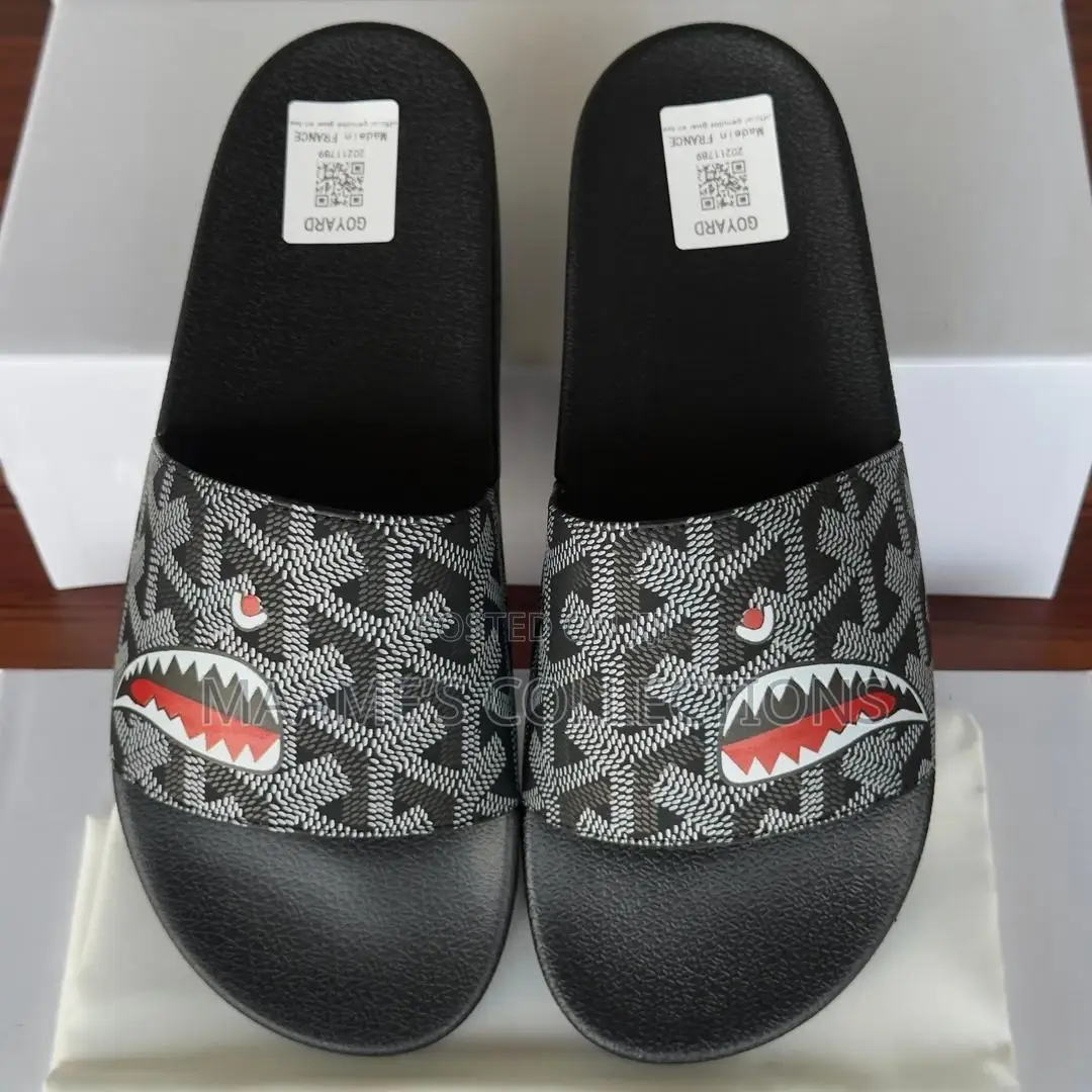 Custom-Printed Goyard Shark Slides
