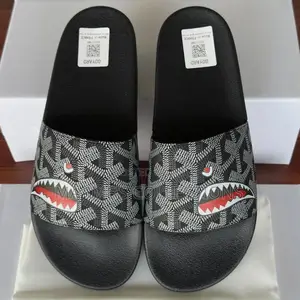 Custom-Printed Goyard Shark Slides
