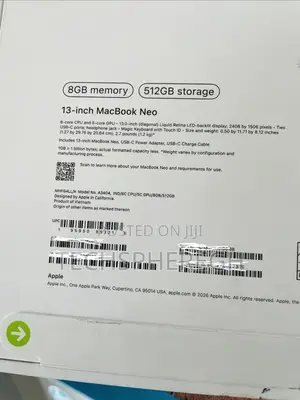 New Laptop Apple MacBook Neo 2026 8GB Intel Core i5 SSD 512GB