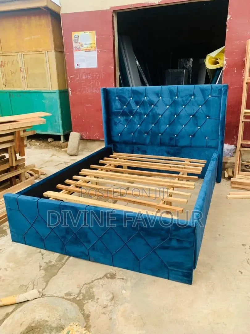Suede Double Bed Frame Available for Sale