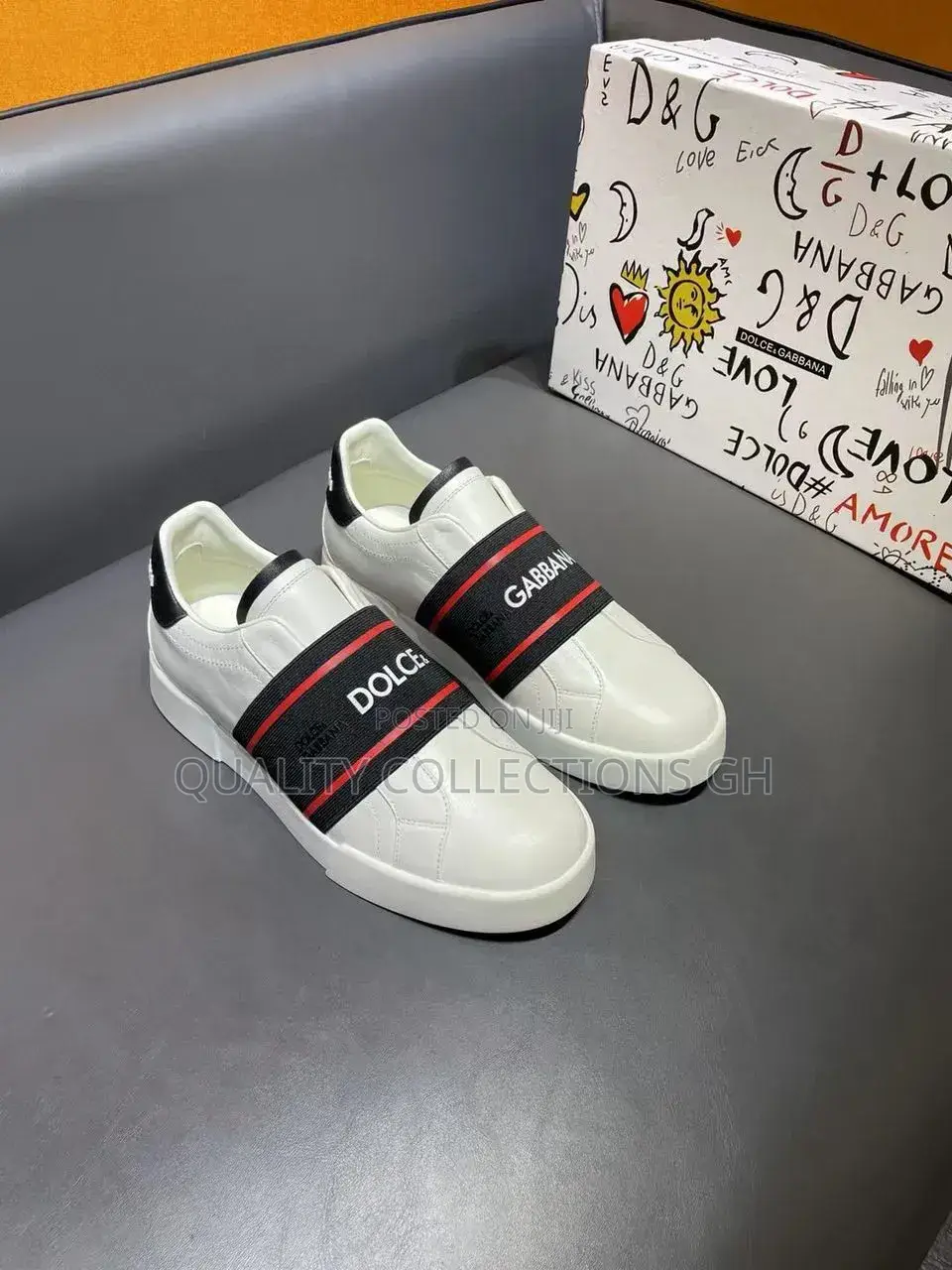 Dolce and Gabbana White Leather Shoe